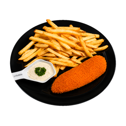 7. Fish and chips (vyprážaná filé z hoka v trojobale), hranolky, tatarská omáčka